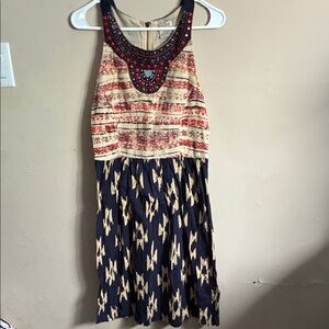Lucky Brand Multicolor Embroidered Mini Dress